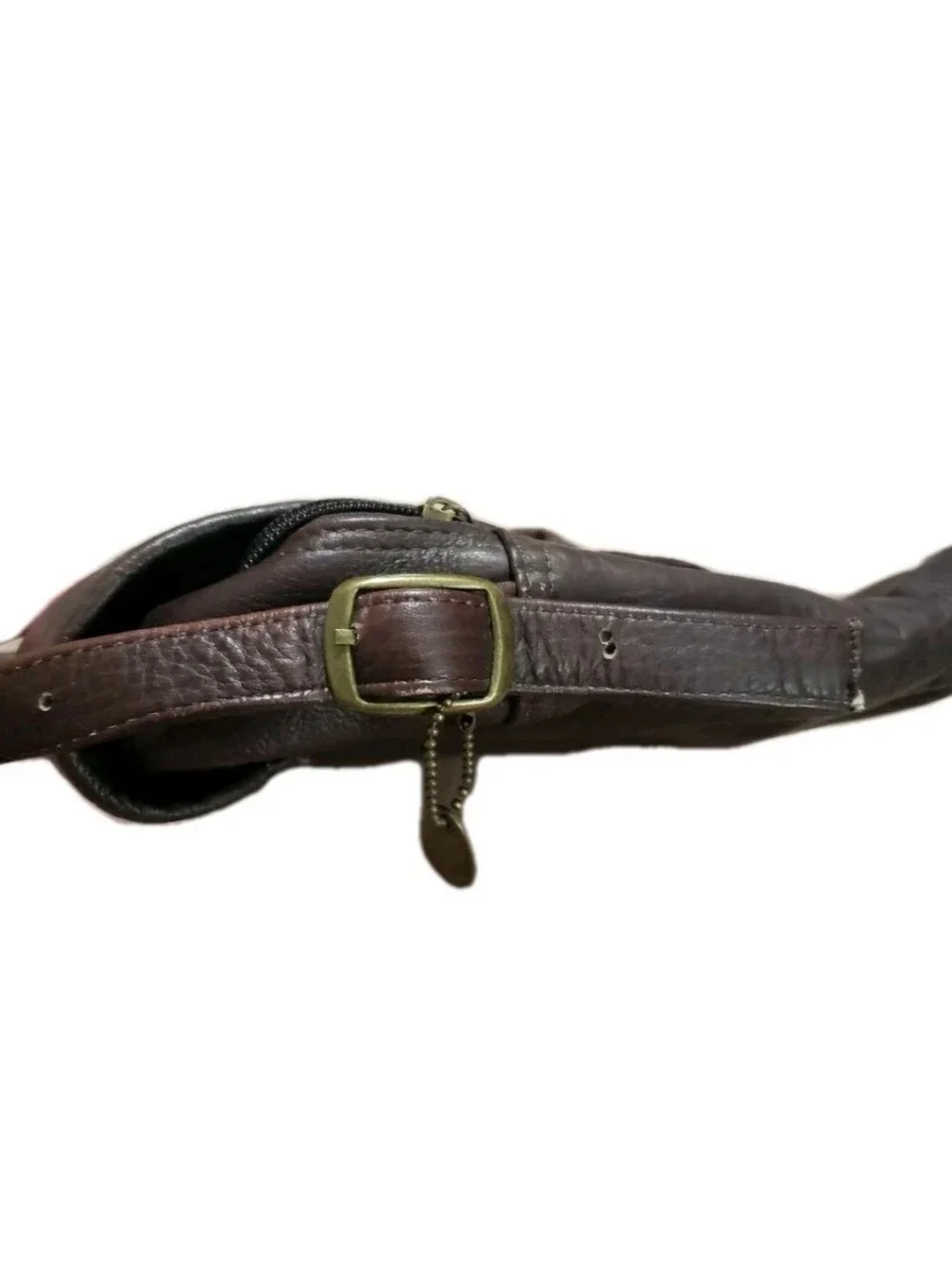 David King Leather Briefcase Laptop Messenger Bag Dark Brown Handle Adj Strap